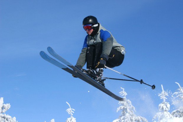 "Skier jumping"