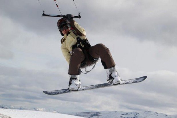 "Snow-Kiting near Treble Cone Resort"