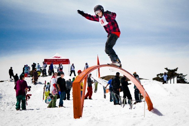 "Snowboarding at Mount Baldy"