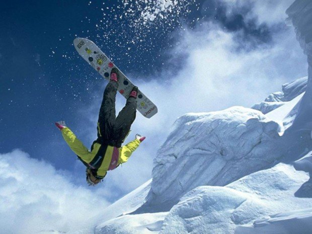"Snowboarding at Soda Springs"