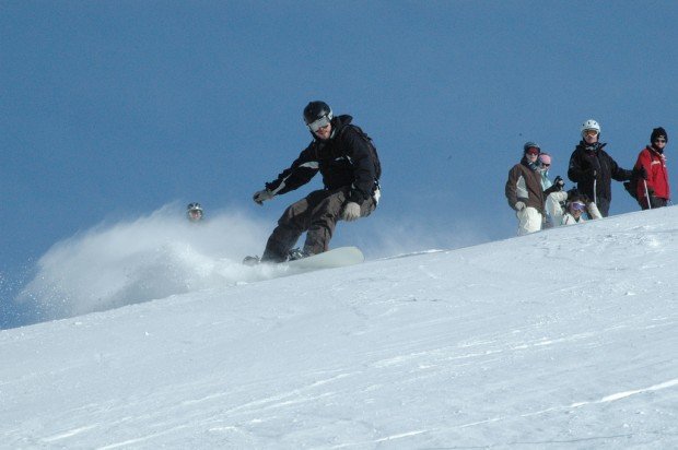 "Snowboarding at Vallee du Parc"