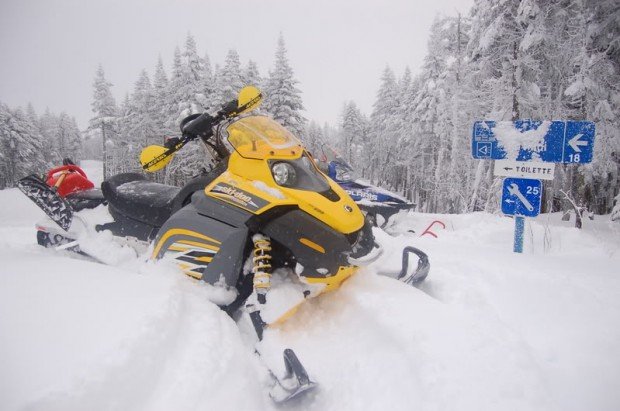 "Snowmobiling at Massif du Sud"