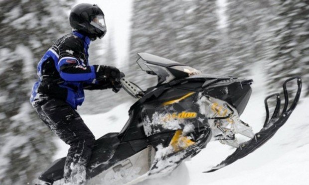 "Snowmobiling at Tamarack Lodge"