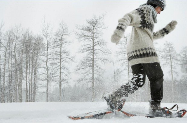 "Snowshoeing Thorp-Mountain-Trail"