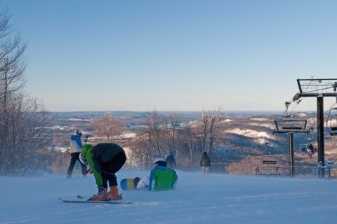 "Snowshoeing at Mont Sainte-Marie"