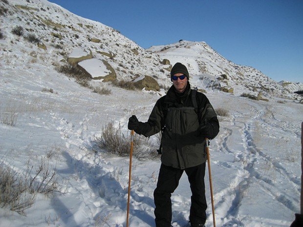 "Snowshoer at Jamestown"