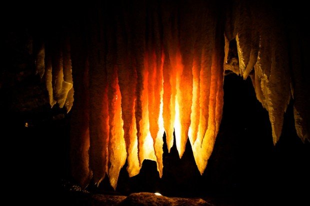 "Stalactites at California Cavern"