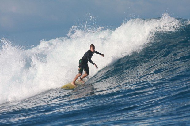 "Surfing Churches Beach"