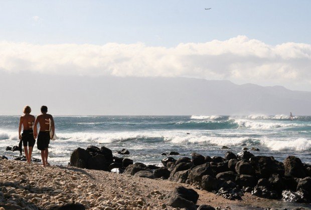 "Windsurfing Kuau Beach"