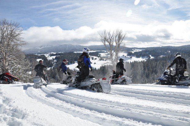 "Tuolumne Side of Sonora Pass Snowmobiling"