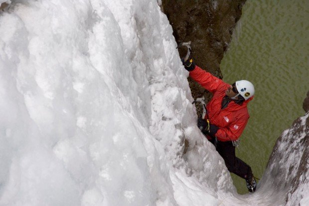 "Climbing on ice to reach the top at Yosemite National Park"