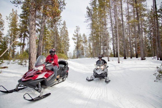 "Elk Lake Resort, Snowmobiling"