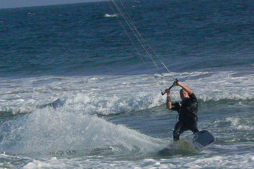"Kitesurfing at Newport Beach"