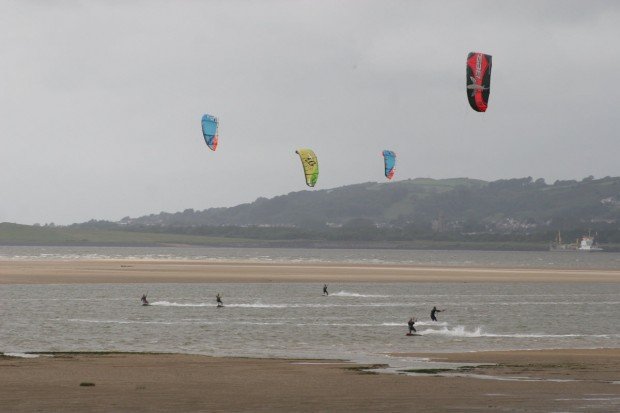 "Kitsurfers at Swansea"