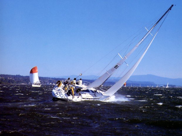 "Sailing at Knysna Heads"