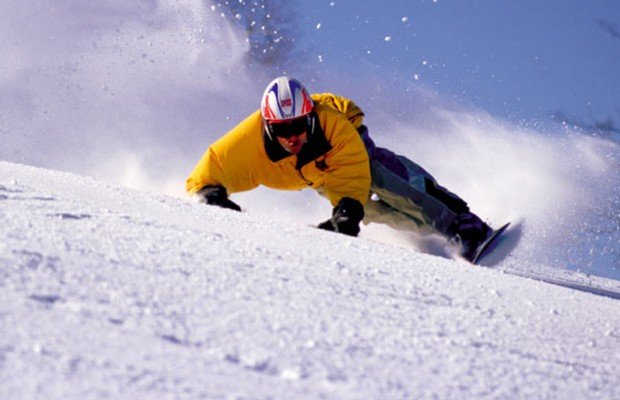 "Snowboarder at Ski Mont Orford"