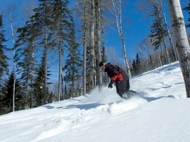 "Snowboarding at Mont Grand Fonds"