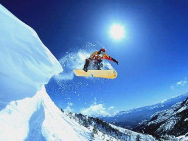 "Snowboarding at Mont Orignal"