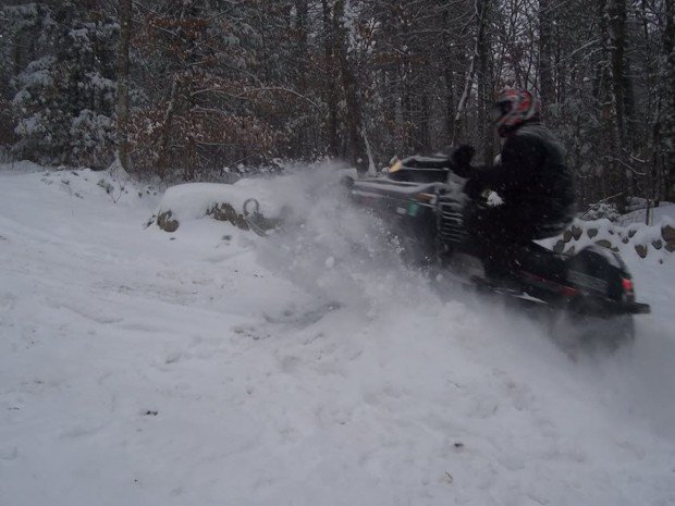 "Snowmobiling at Mont Garceau"