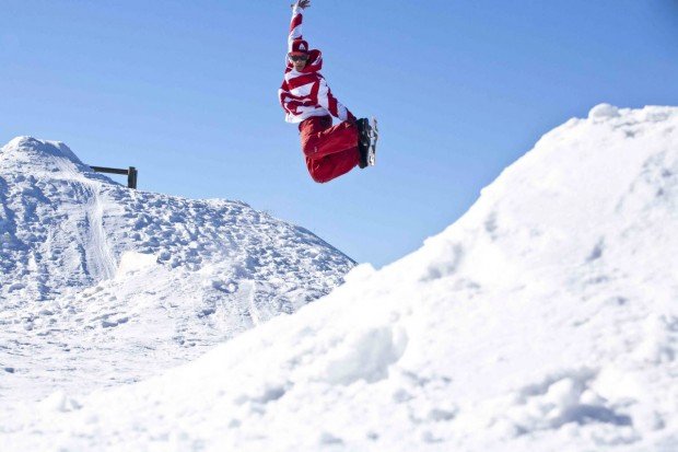 "Snowskating jump"