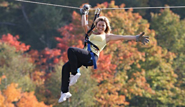 "Ziplining at Mont Saint-Sauver'