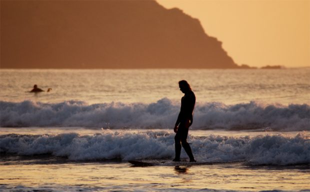 "Surfing in Fistral Beach"