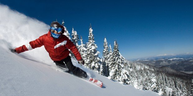 "Snowboarding at Sun Peaks Resort"