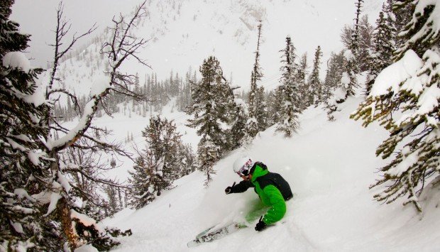 "Alpine skiing at Kicking Horse Mountain Resort"