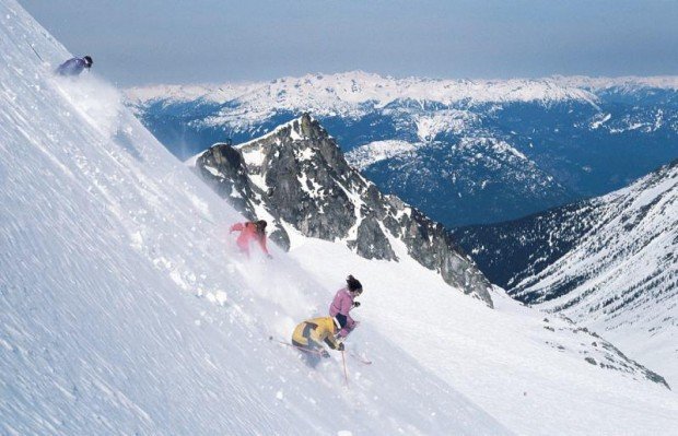 "Alpine skiing at Whistler Blackcomb Mountains"