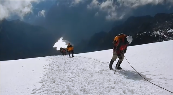 "Mountain Climbing in Margherita peak"