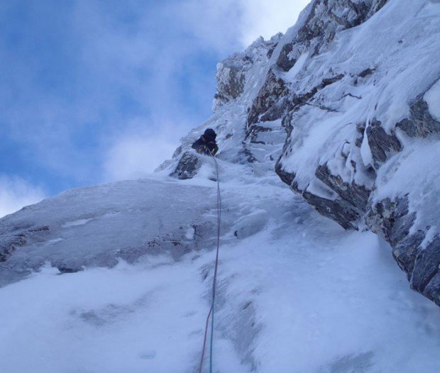 "Ice climbing at the Orion Face of Ben Nevis"