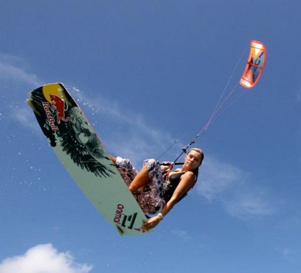 "Kiteboarder flies in Germany"