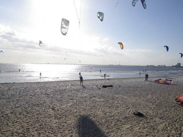 "Kitesurfing at St Kilda Beach"