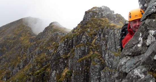 "Mountain Climbing at Aonach Eagach Ridge"