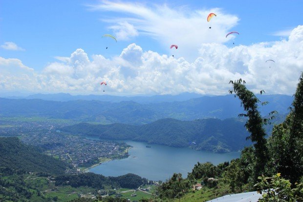 "Paragliding at Phewa Lake"