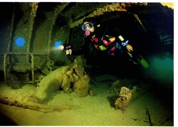 "Scuba diving HMS Maori wreck"