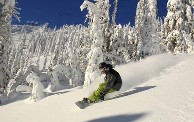 "Snowboarding at Red Mountain Resort"