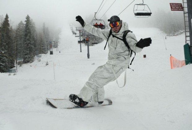 "Snowboarding at Taos Ski Valley"