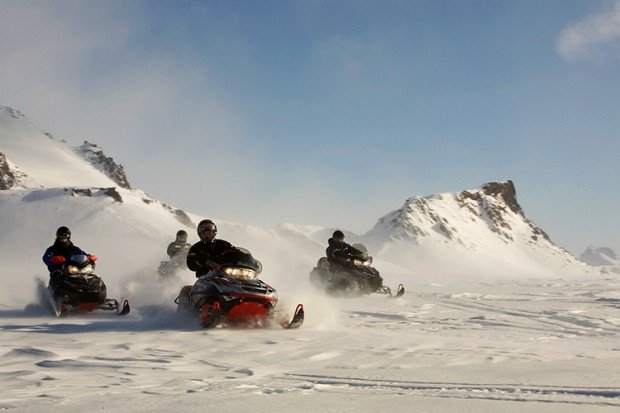 "Snowmobiling at Panorama Mountain Village"