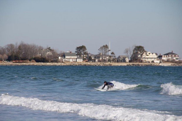 "Surfing at Rye Ocean Beach"