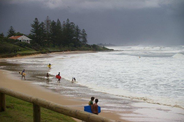 "Windsurfing at Moffat beach"