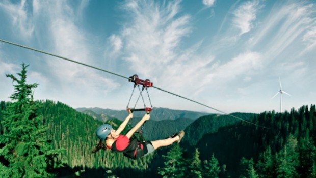 "Ziplining at Grouse Mountain"