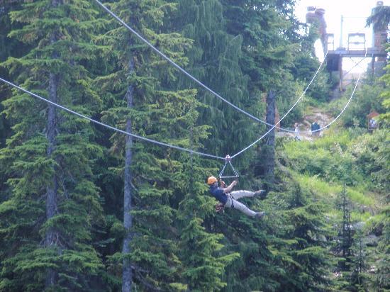"Ziplining at Grouse Mountain"