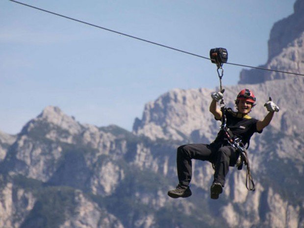 "Ziplining in San Vigilio di Marebbe in Kronplatz"