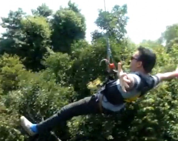 "Ziplining in Imbiah Hill"