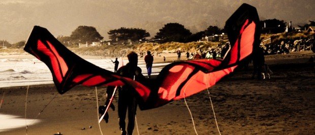 "Kiteboarding at East Beach"