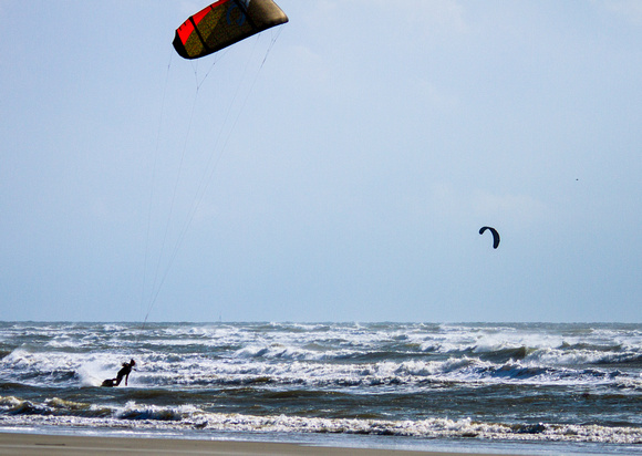 "Kitesurfing at Folly Beach"