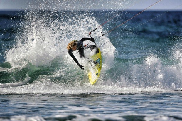 "Kitesurfing at Guincho Beach"