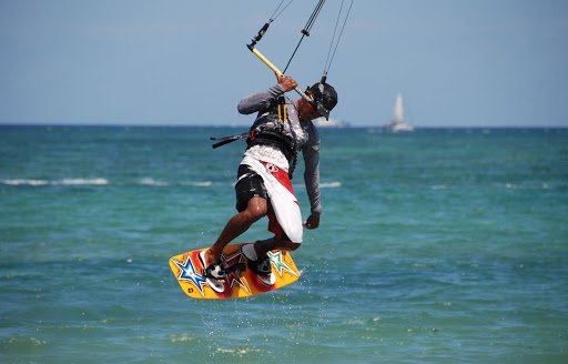 "Kitesurfing at Sanur Beach"