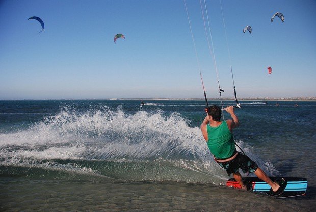 "Kitesurfing at Woodman Point Western Australia"